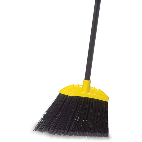 Rubbermaid Commercial Broom, Angled Bristles, Metal Handle, Jumbo, 10"W, BK/YW, PK 6 RCPFG638906BCT - main